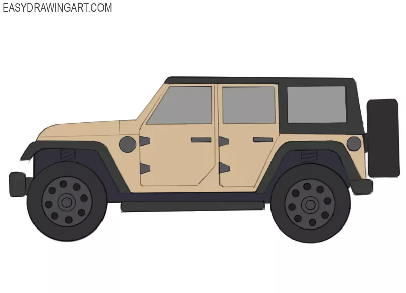 Jeep Drawing - How To Draw A Jeep Step By Step