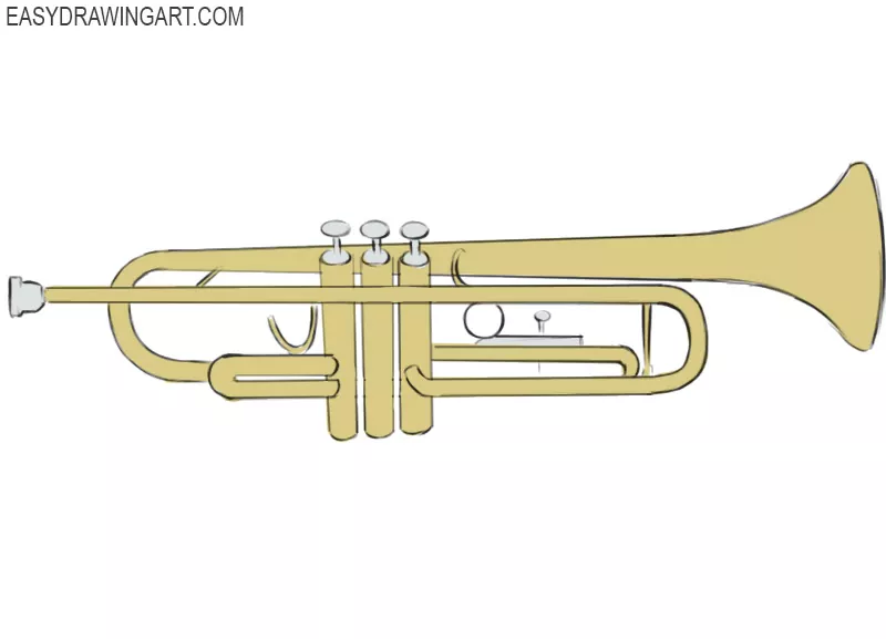 How to draw a Trumpet step by step for beginners 