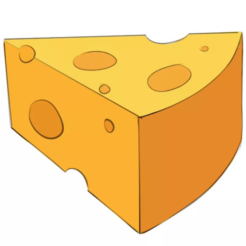 How to Draw a Cheese - Easy Drawing Art