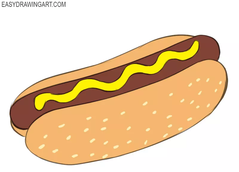 How to draw a hot dog