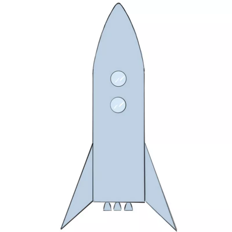 How to Draw a Rocket Step by Step  EasyLineDrawing