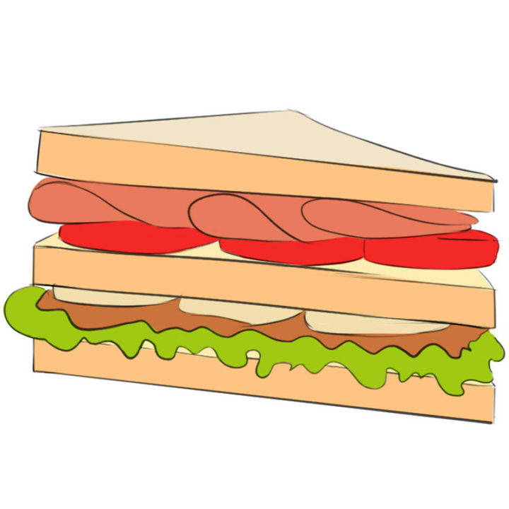 fantastical sandwich drawing