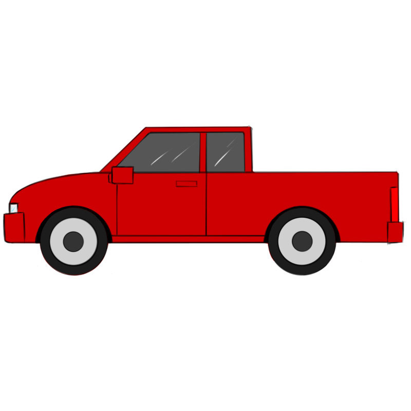 Truck simple monochrome line drawing icon /... - Stock Illustration  [86884557] - PIXTA