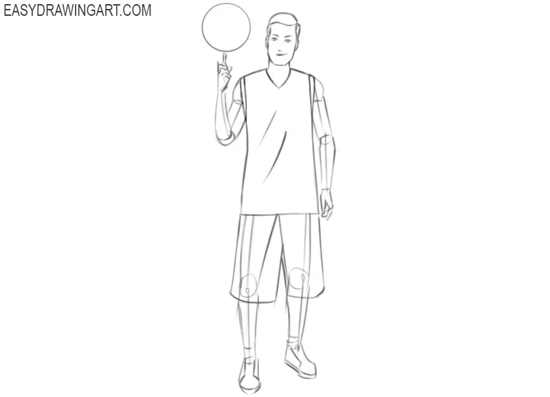 basketball player drawing step by step