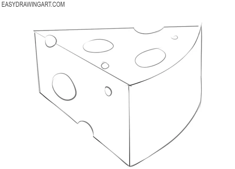 Cheese drawing step by step