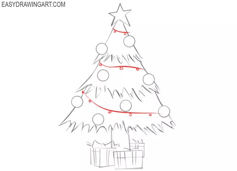 christmas tree drawing easy