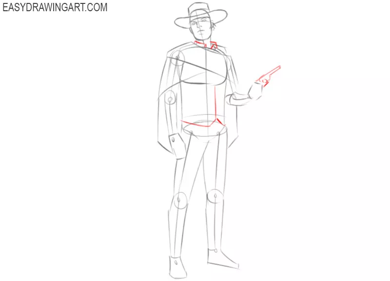 cowboy drawing easy