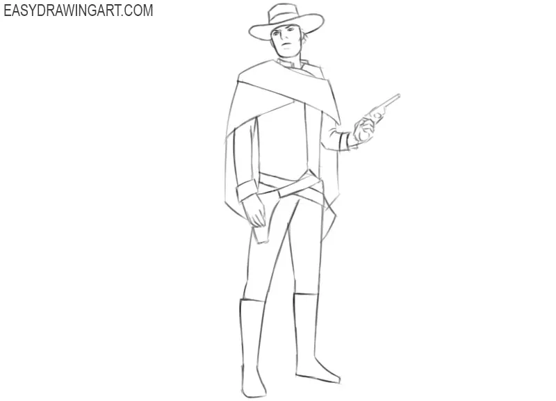 cowboy drawing images step by step
