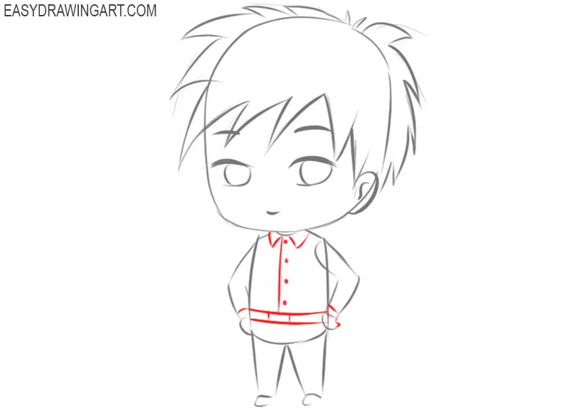 drawing a male chibi character