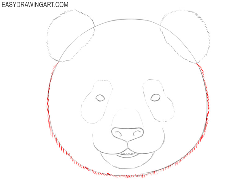 drawing of panda face