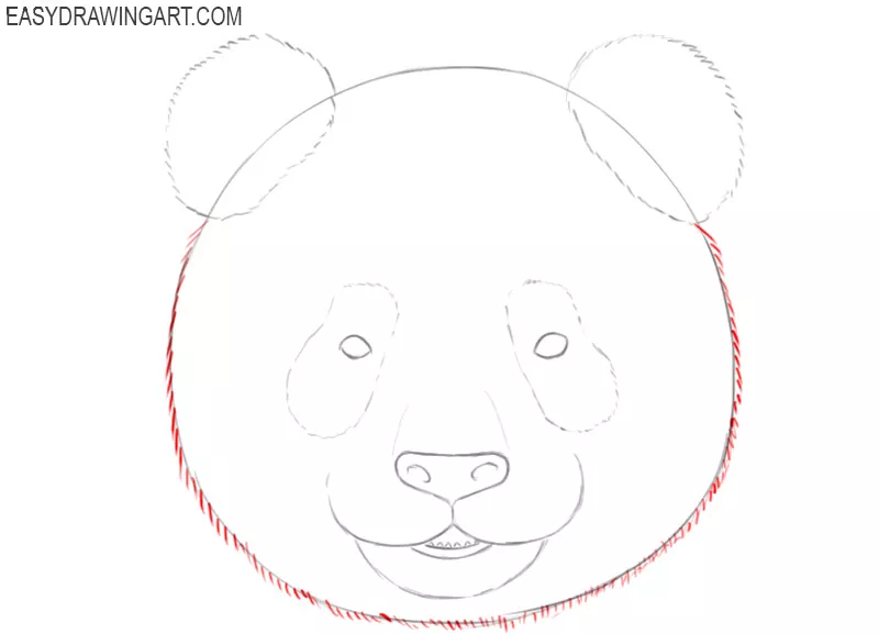 drawing of panda face