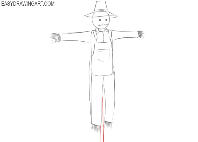 drawing of scarecrow step by step
