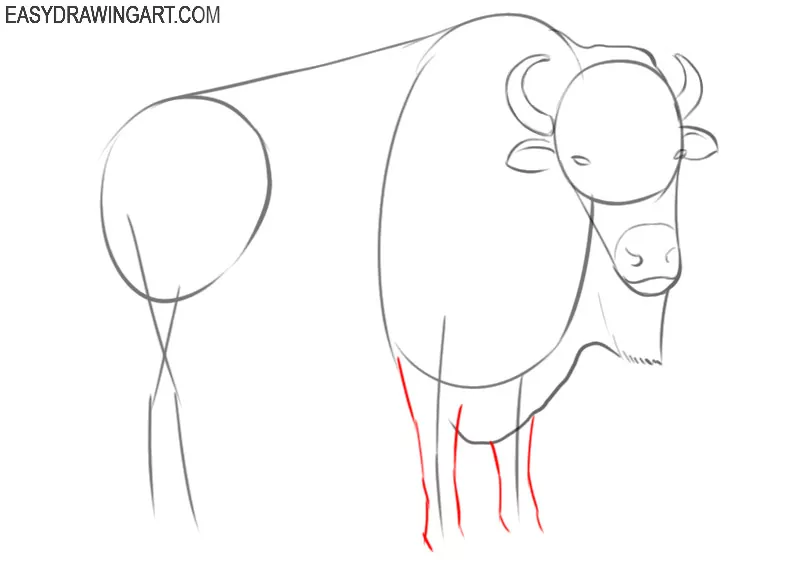 easy way to draw a bison