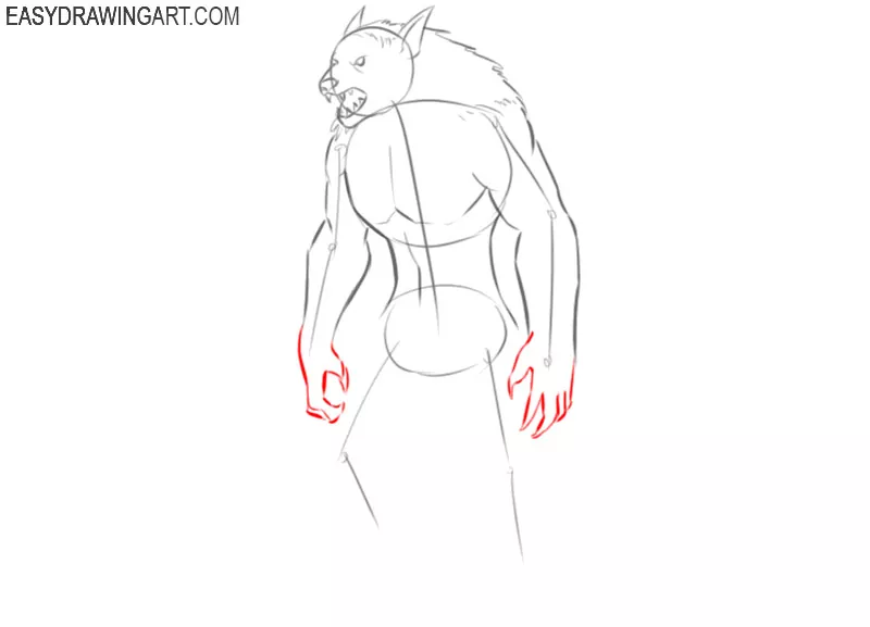 easy way to draw a cartoon werewolf