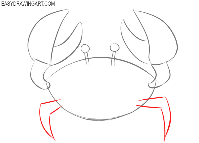 How to draw a crab step by step
