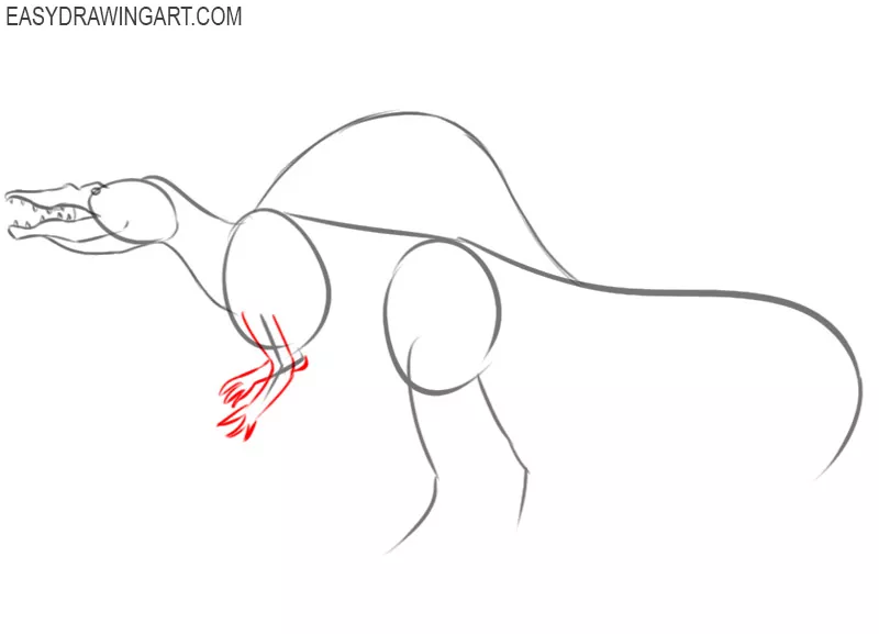 easy way to draw a spinosaurus