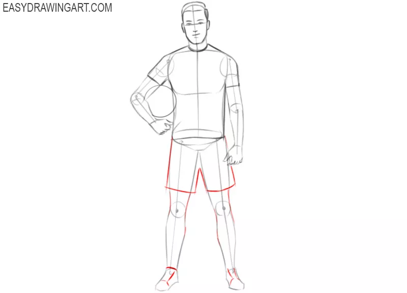 football player drawing step by step