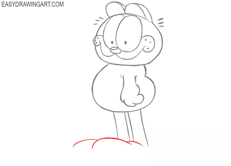 garfield drawing step by step