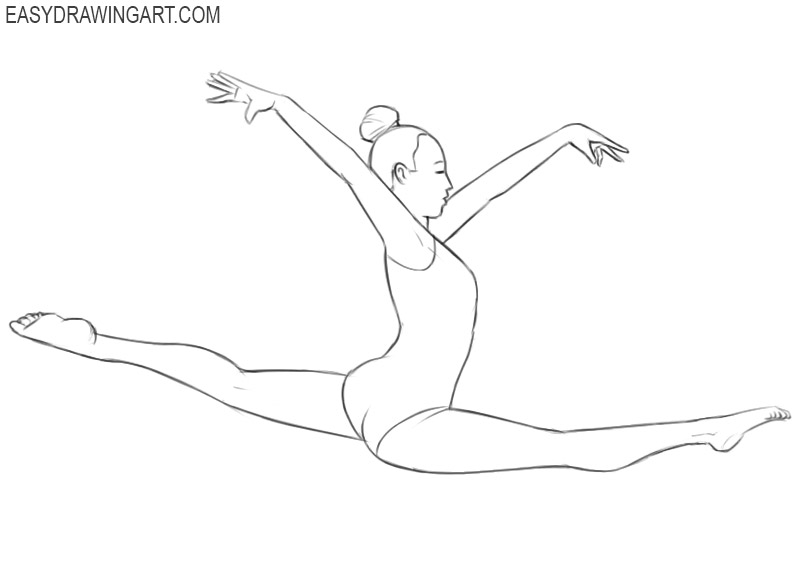 How to Draw a Gymnast Easy Drawing Art