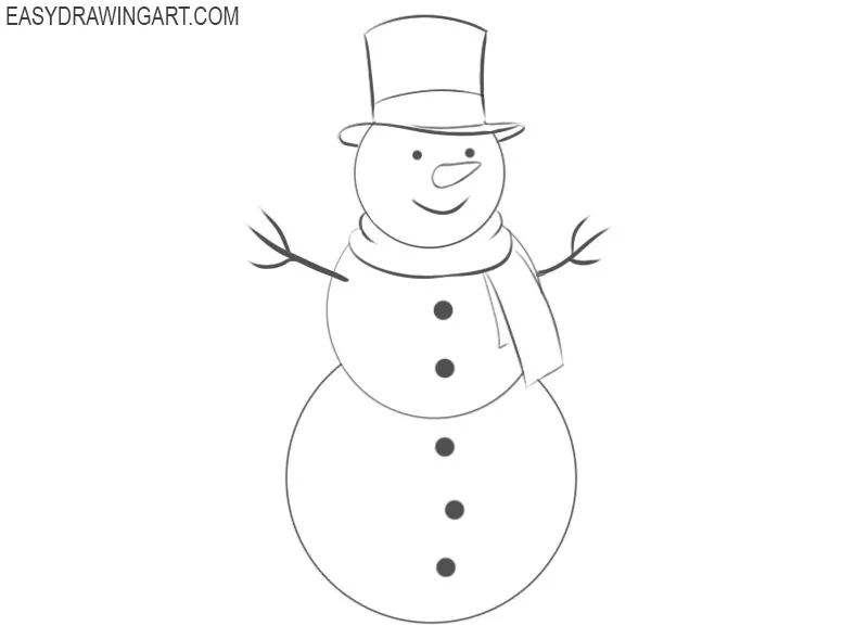 how do you draw a snowman step by step