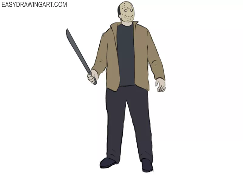 how to draw Jason Voorhees