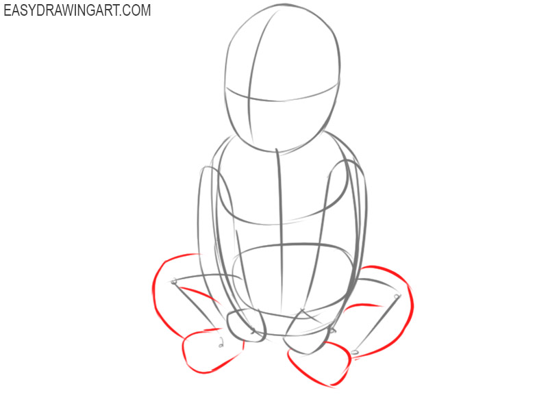 how to draw a baby step by step