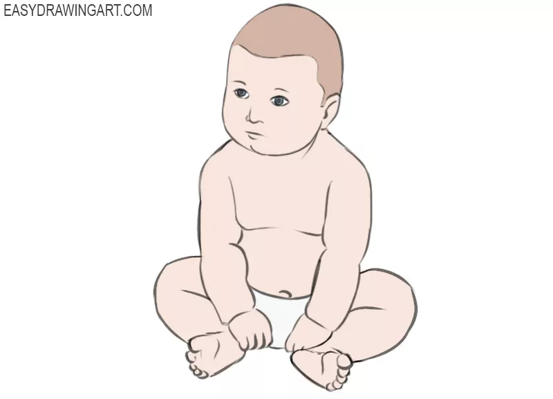 how to draw a baby