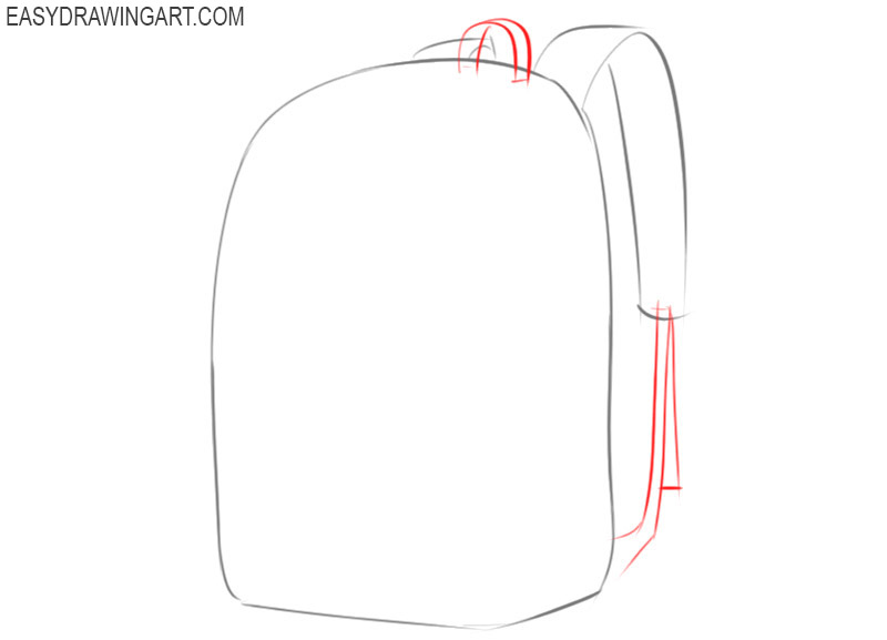 how to draw a backpack step by step