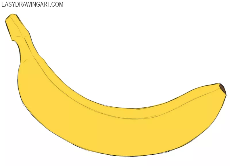 How to Draw a Banana  With the Skin and Peeled