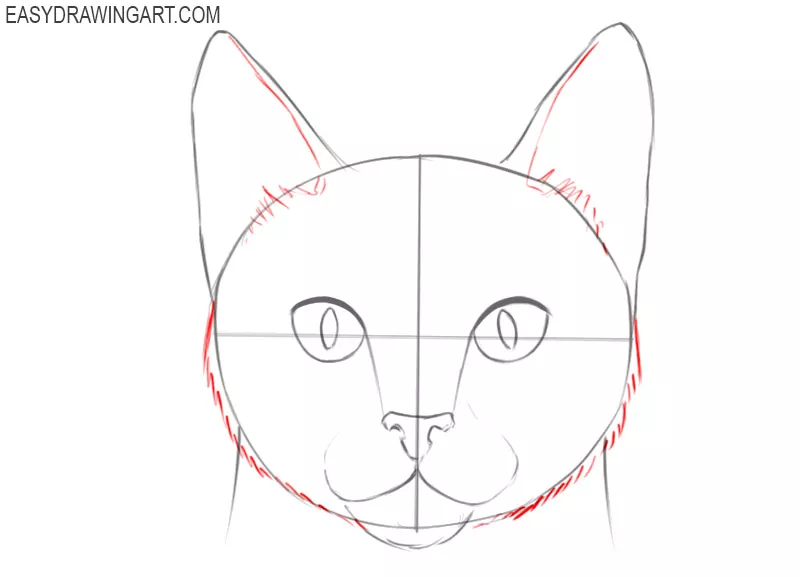 Cat Face Outline Sketch, Animal Line Art Vector, Pet SVG PNG DXF Files –  Art4youSpace