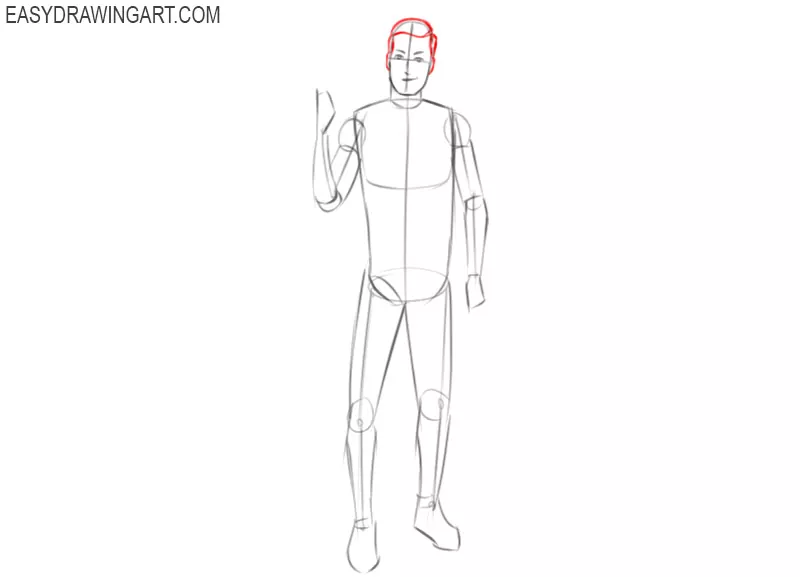 how to draw a basketball player easy step by step