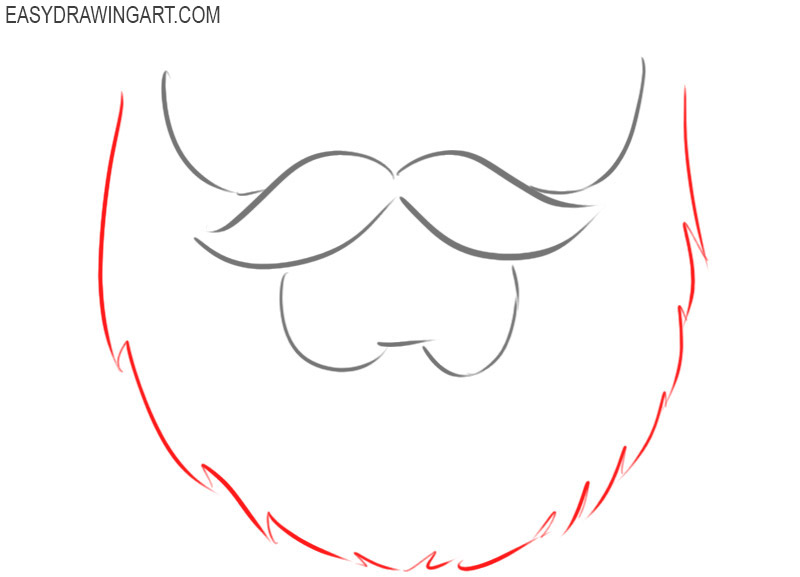how to draw a beard step by step