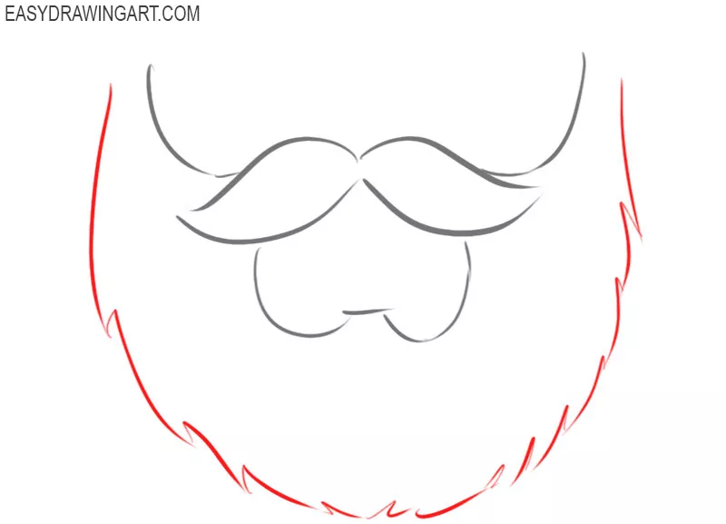 how to draw a beard step by step