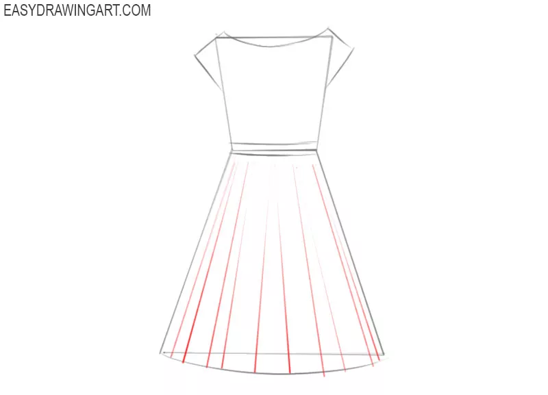 how to draw a beautiful dress easy