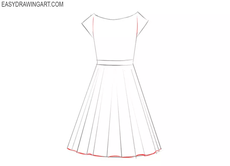 how to draw a beautiful dress step by step