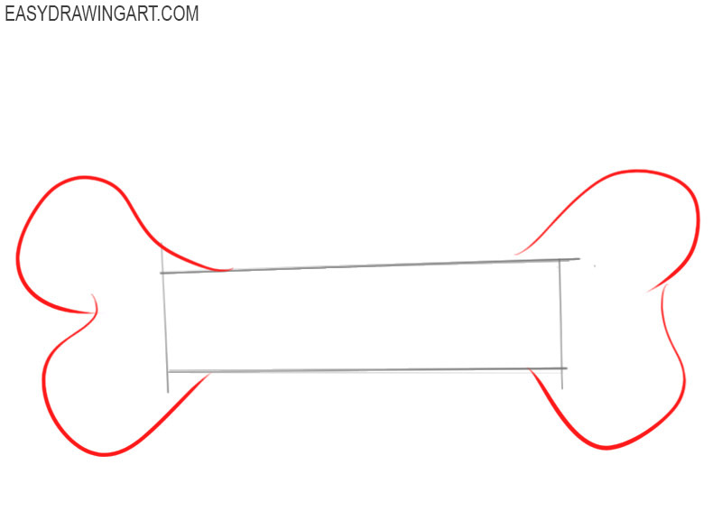 how to draw a bone easy