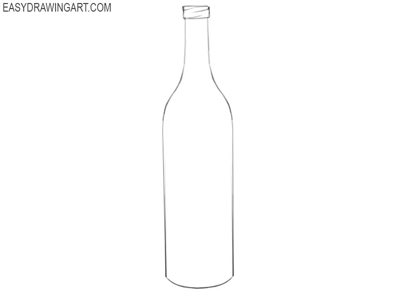 empty wine bottle drawing