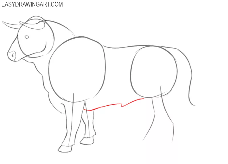 how to draw a bull simple