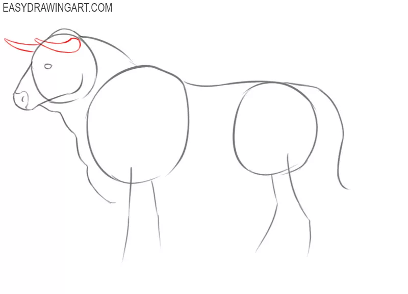 how to draw a bull in steps