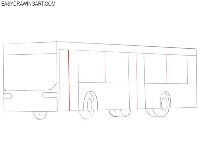 how to draw a bus step by step drawing