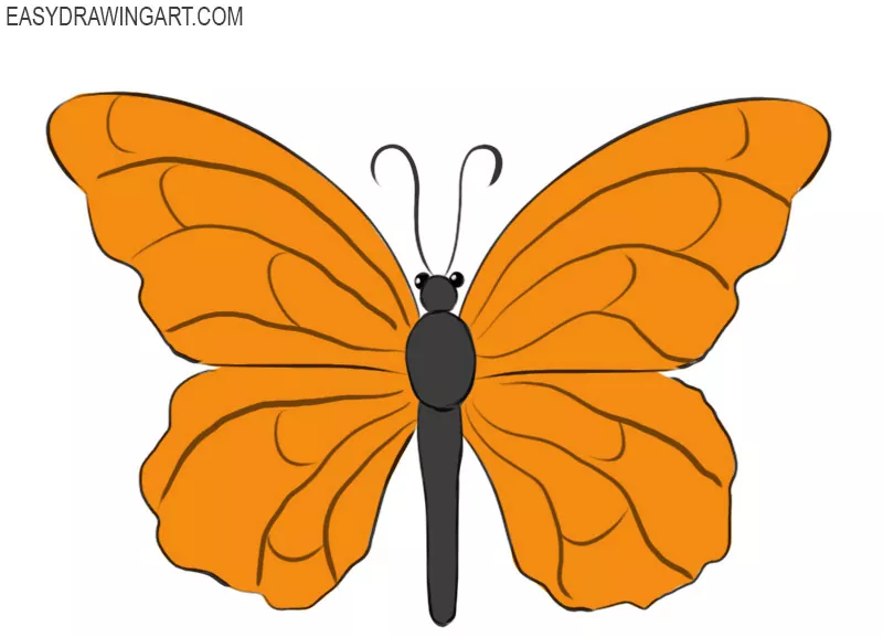 How to Draw a Simple Cute Butterfly - Really Easy Drawing Tutorial-saigonsouth.com.vn