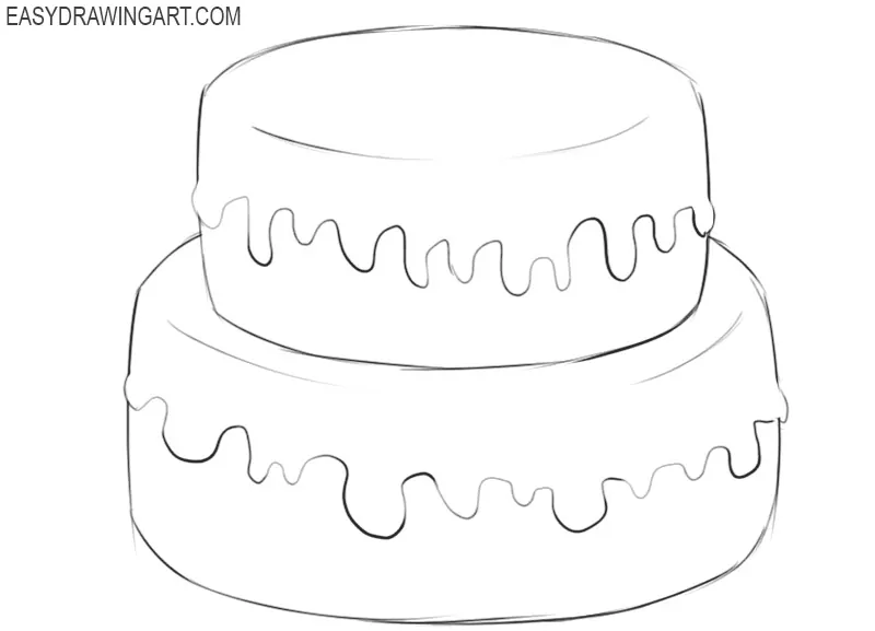 Simple Doodle of a Birthday Cake Stock Vector - Illustration of drawing,  celebration: 55849569