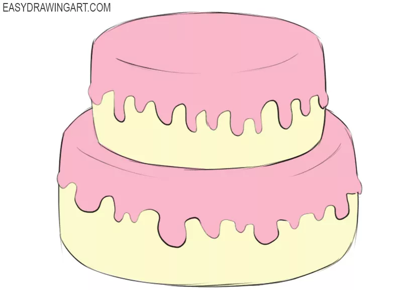 Cake dessert cute simple icon drawing Royalty Free Vector