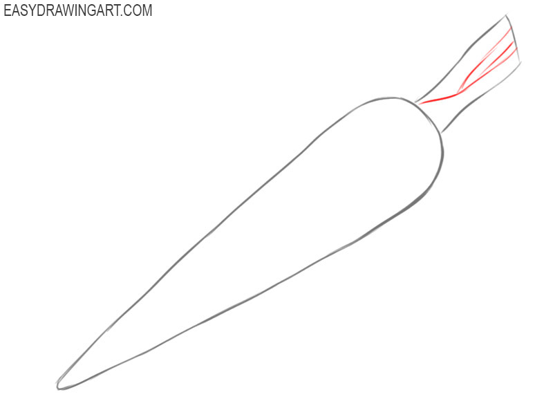 how to draw a basic carrot