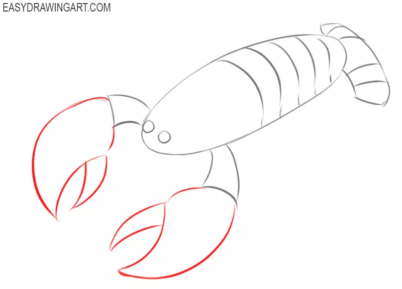 how to draw a crayfish easy
