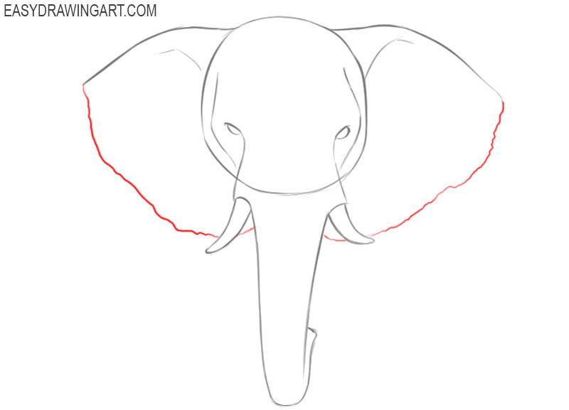 How To Draw An Elephant Head Easy Drawing Art