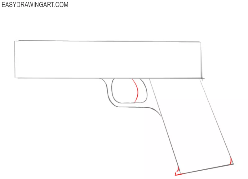 how to draw a cartoon gun easy