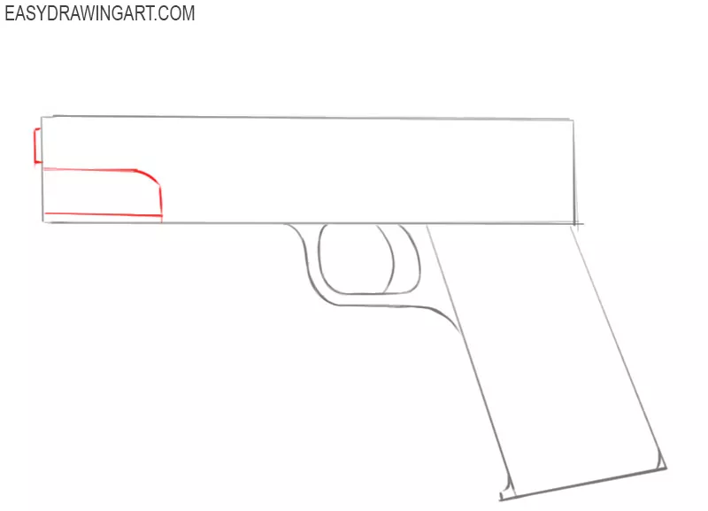 how to draw a cartoon gun step by step