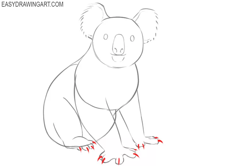 how to draw a cartoon koala step by step