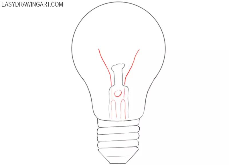how to draw a cartoon light bulb step by step